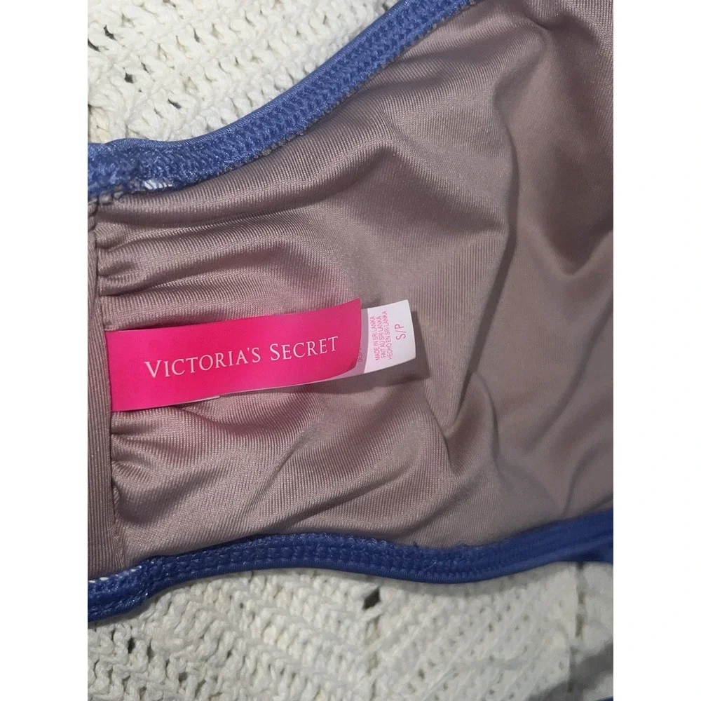 victoria secret satin‎ Bikini Vacation Swimsuit Periwinkle Size Small Cheeky